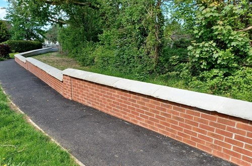 Photo showing one of the new flood floods constructed in Ammanford as part of the Ammanford flood alleviation scheme