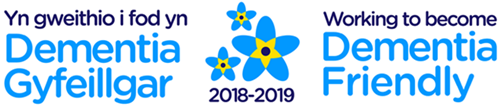 Logo for working to become dementia friendly 2018 to 2019