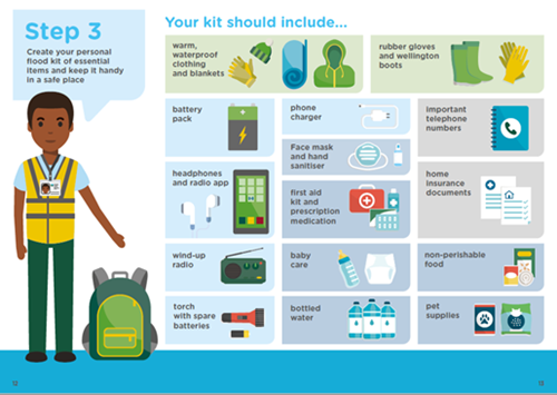 Example image from our ‘What to do before, during and after a flood’ booklet